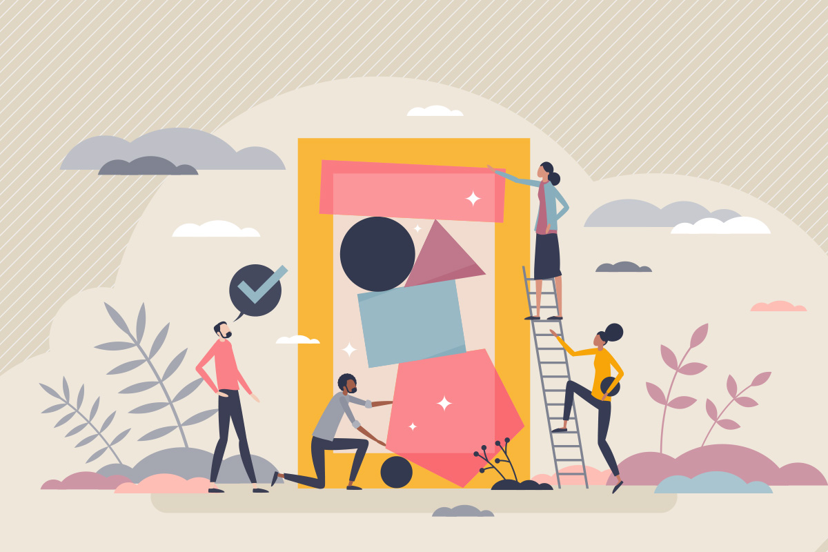 people working together